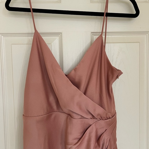 BHLDN Freya Satin Charmeuse  Maxi Dress US Sz 10 Dusty Rose Mauve Pink Bridal - Picture 5 of 16